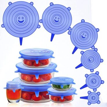 ( 6PCS ) Kitchen Reusable Silicone Stretch Seal Lid