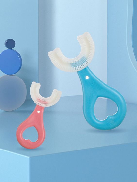 360° U-Shape Baby Toothbrush Teether - Pack Of 2