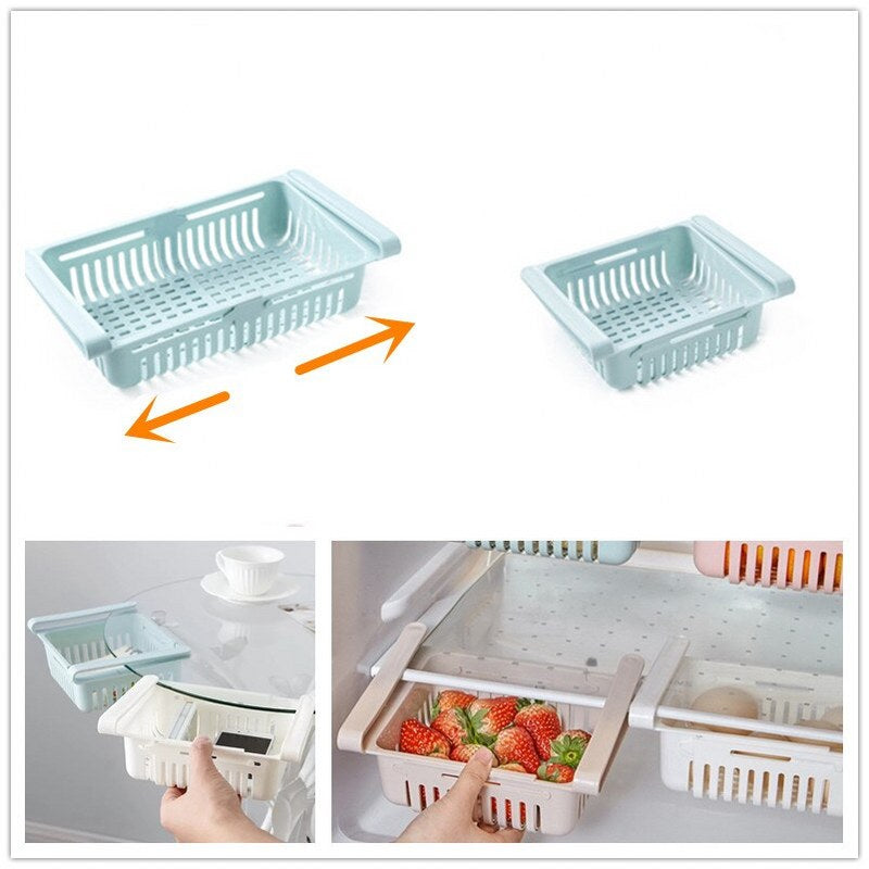 Adjustable Fridge Storage Basket Racks & Sliding Tray ( 4/ Pcs )