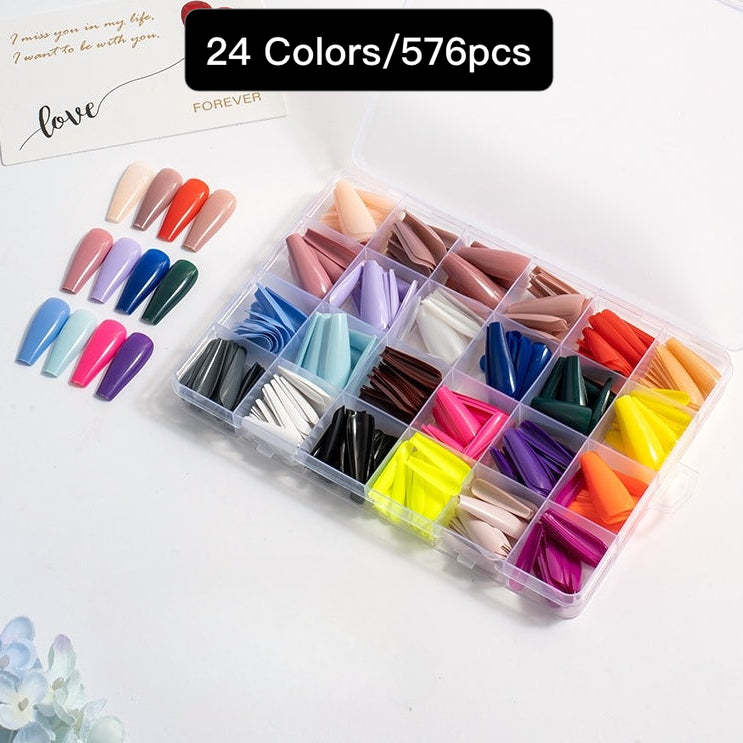 Artificial Nails Pack – 576 Nails 24 Different Colours For Girls