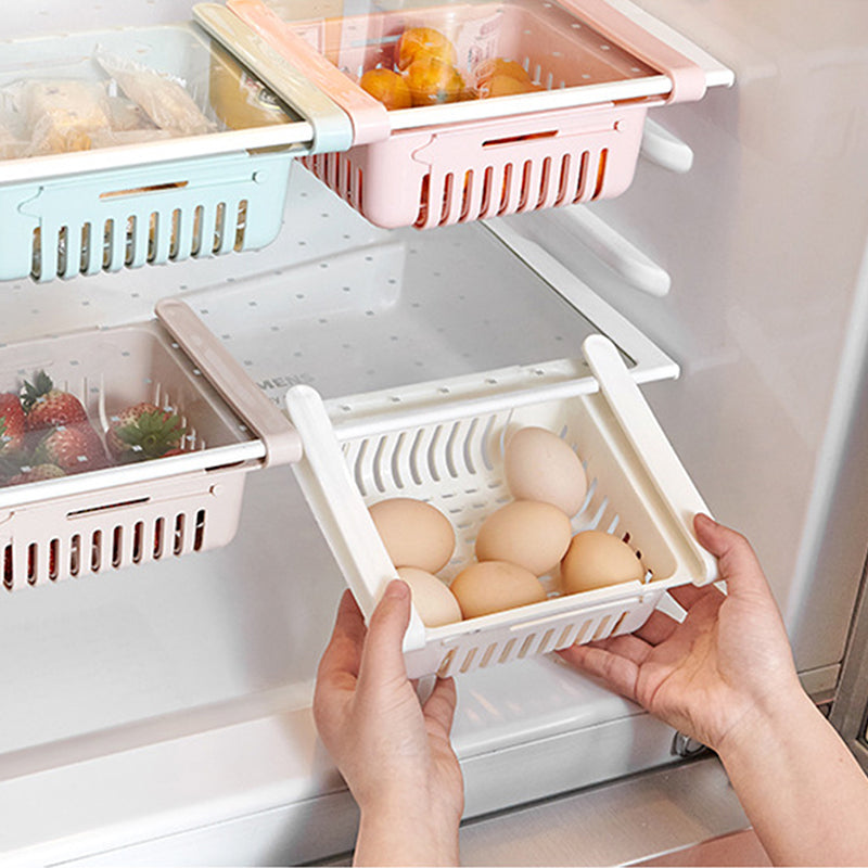 Adjustable Fridge Storage Basket Racks & Sliding Tray ( 4/ Pcs )