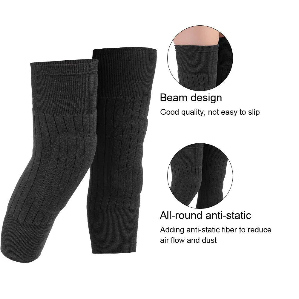 1 pair winter wool knee pads warm knee protector wool warmers thickened knee brace