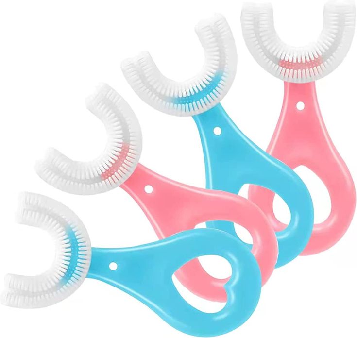 360° U-Shape Baby Toothbrush Teether - Pack Of 2